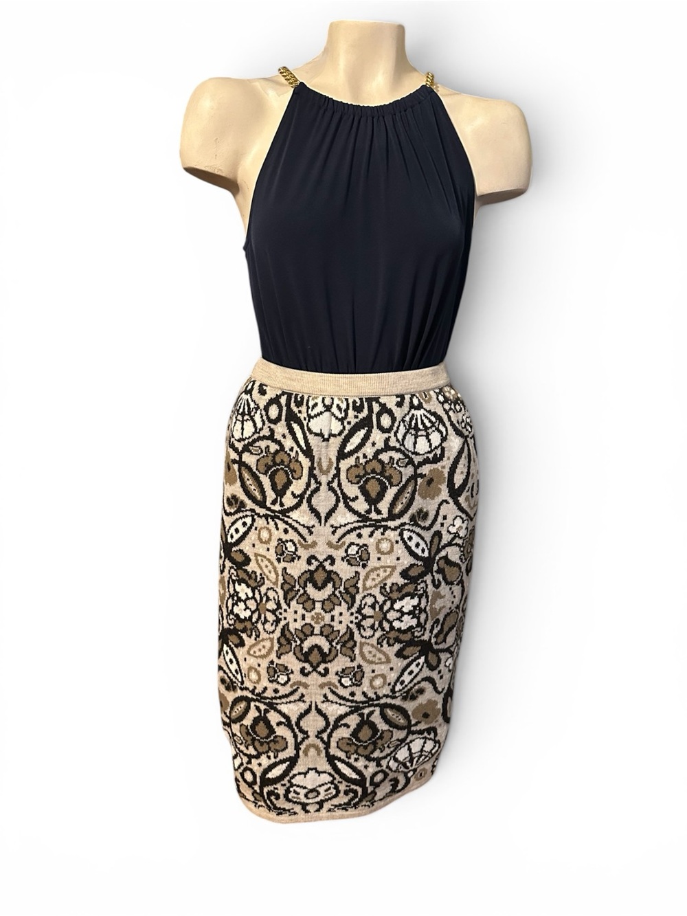 Vintage Valentino Garavani Studio Wool Angora Knit Pencil Skirt